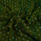 Green Shibori Bandhani Dupion Silk Fabric YHF-32844
