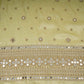 Golden Mirror thread cutdana embroidery Dyeable Kanjivaram Silk Fabric TF-31152