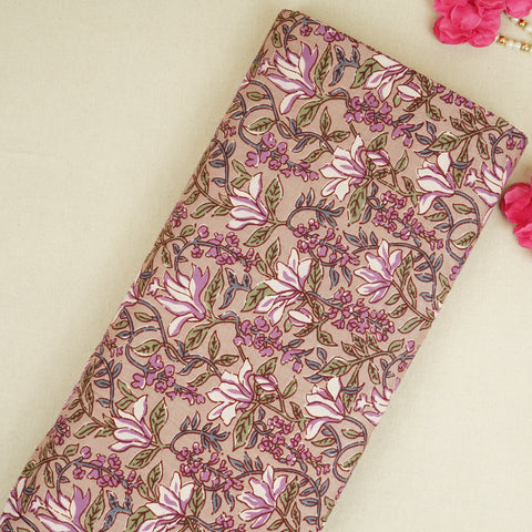 Beige Handblock Print Cotton Fabric PB-29719