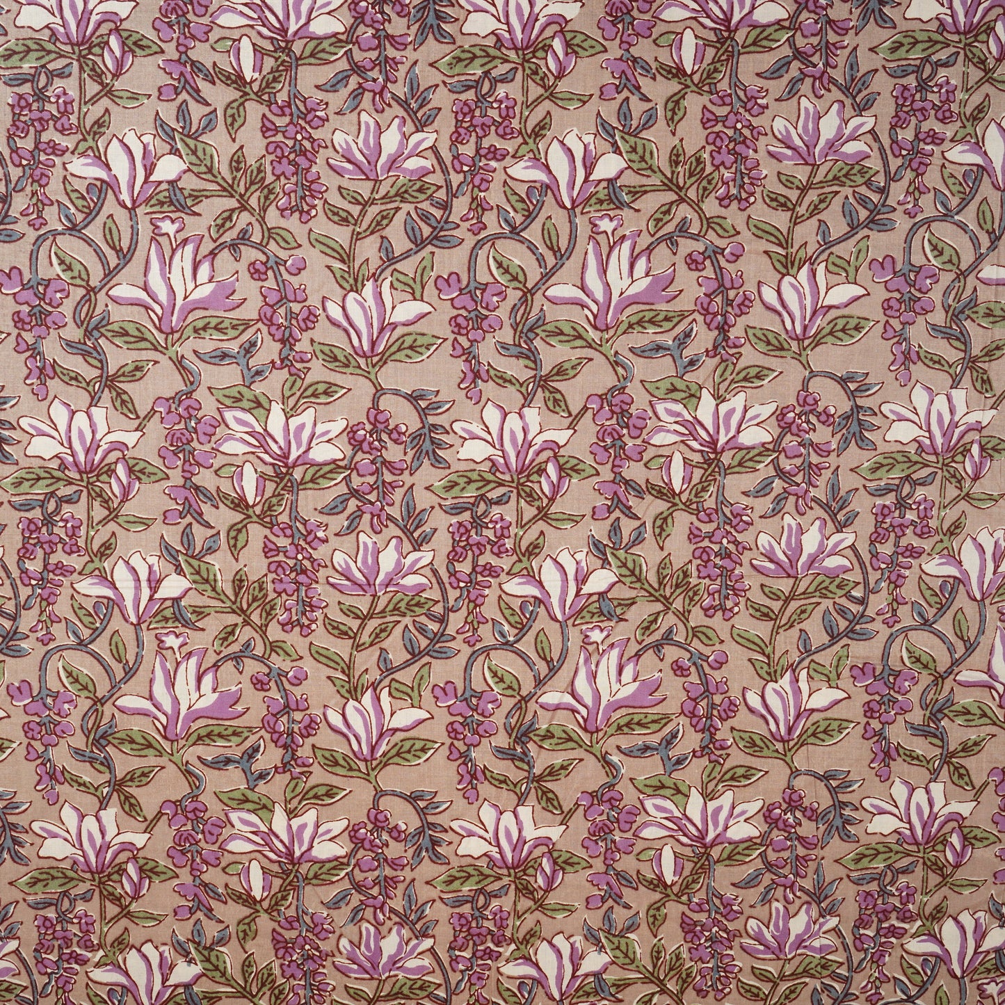 Beige Handblock Print Cotton Fabric PB-29719