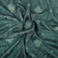 Forest Green floral Jaal embroidery Raw Silk Fabric VFS-31667