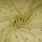 Golden Mirror thread cutdana embroidery Dyeable Kanjivaram Silk Fabric TF-31152