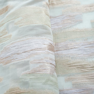 Green & Purple With Gold Foil Organza Jacquard Fabric 9539