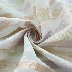 Green & Purple With Gold Foil Organza Jacquard Fabric 9539