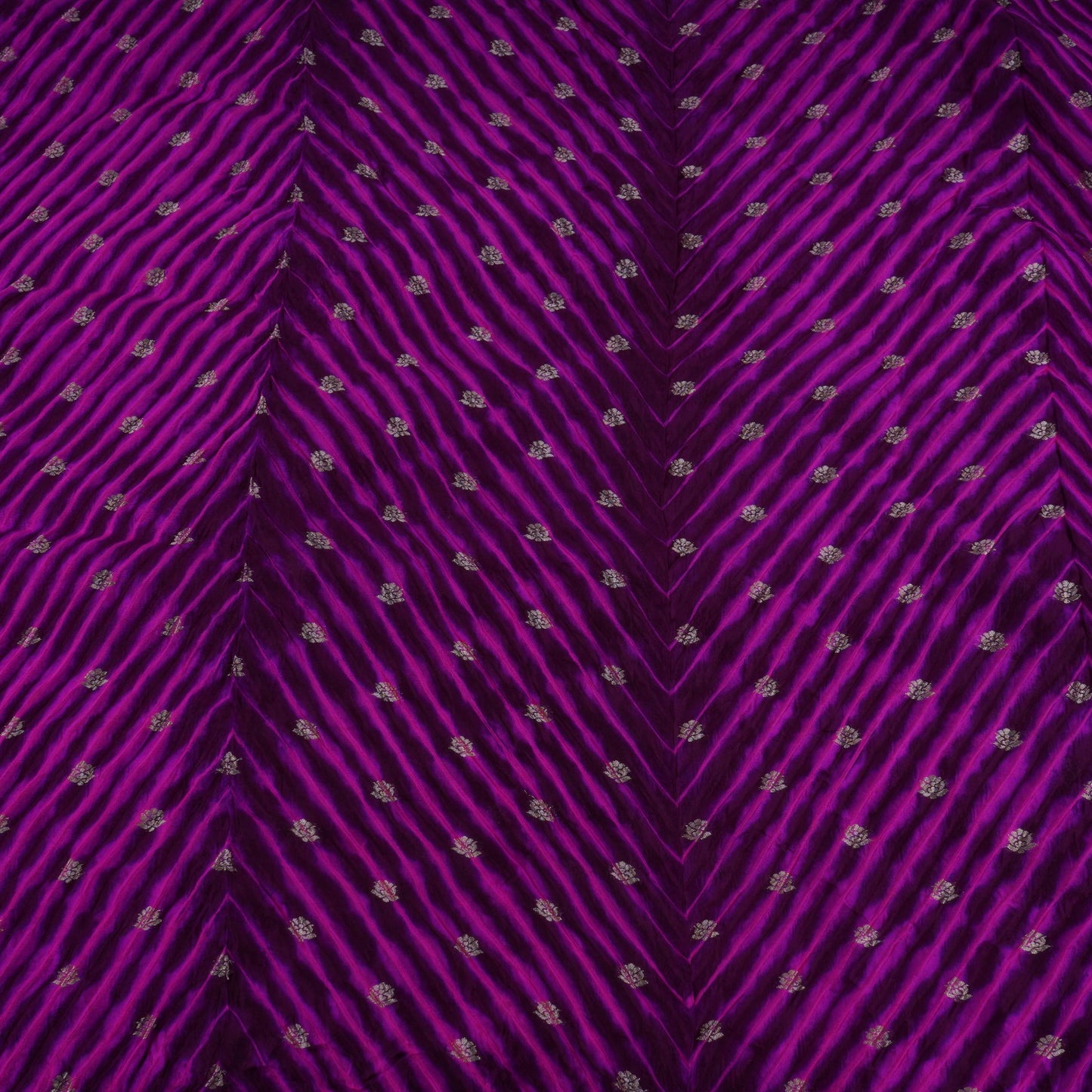 Royal Purple Lehriya Buti Dupion Silk Fabric YHF-32840