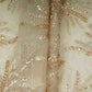 Golden floral cutdana sequins embroidery Dyeable Kanjivaram Silk Fabric TF-31157