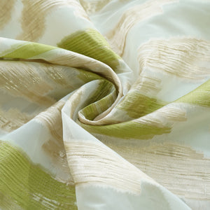Green With Gold Foil Organza Jacquard Fabric 9540