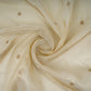 Golden floral cutdana embroidery Dyeable Kanjivaram Silk Fabric TF-31161