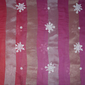 Wine Stripes thread cutdana embroidery Isha Silk Fabric VFS-31681 - TradeUNO