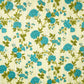 Lemon Yellow & Blue Floral Print Cotton Fabric PB-29715