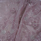 Lavender 3D Floral Cutdana Border Organza Fabric LF-33006