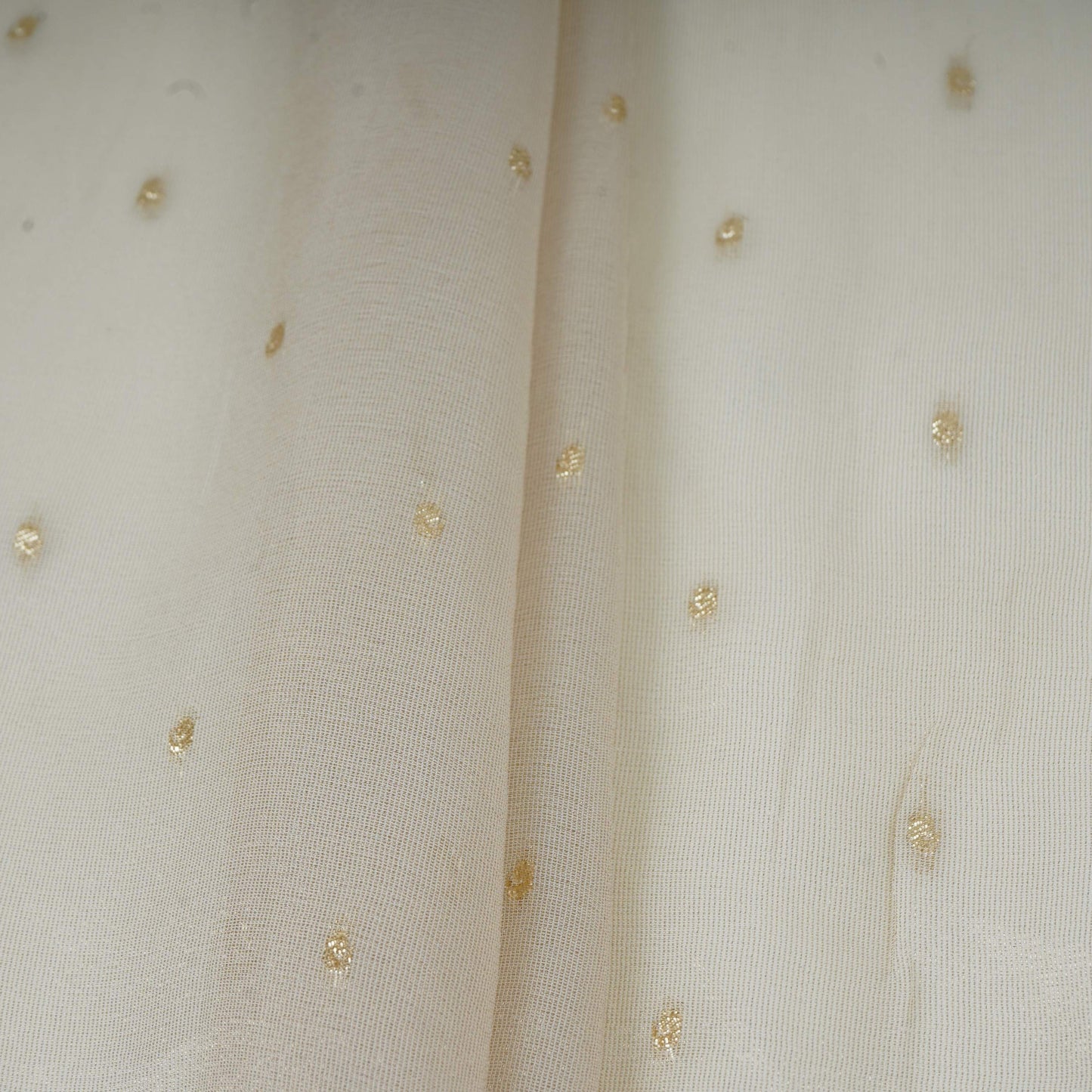 Golden Zari Border embroidery Tissue Fabric TF-31111