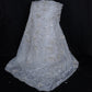 White 3D Floral Cutdana Border Organza Fabric LF-33010