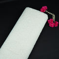 Off White thread embroidery Pure Cotton Chanderi Fabric VI-31000