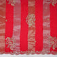 Red Stripes cutdana embroidery Tissue Fabric VFS-31697