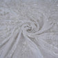 White 3D Floral Cutdana Border Organza Fabric LF-33010