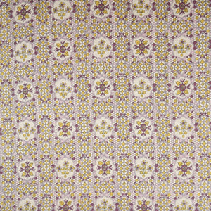 Purple & Yellow Mosaic Floral Print Cotton Fabric PB-29742 - TradeUNO