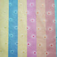 Multicolor Stripes Print Mirror Embroidery Organza Fabric