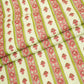 Light Mint Green & Pink Floral Stripes Print Cotton Fabric PB-29747