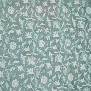 Off White thread embroidery Pure Cotton Chanderi Fabric VI-30999 - TradeUNO