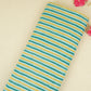 Light Blue & Golden Brown Stripes Print Cotton Fabric PB-29745