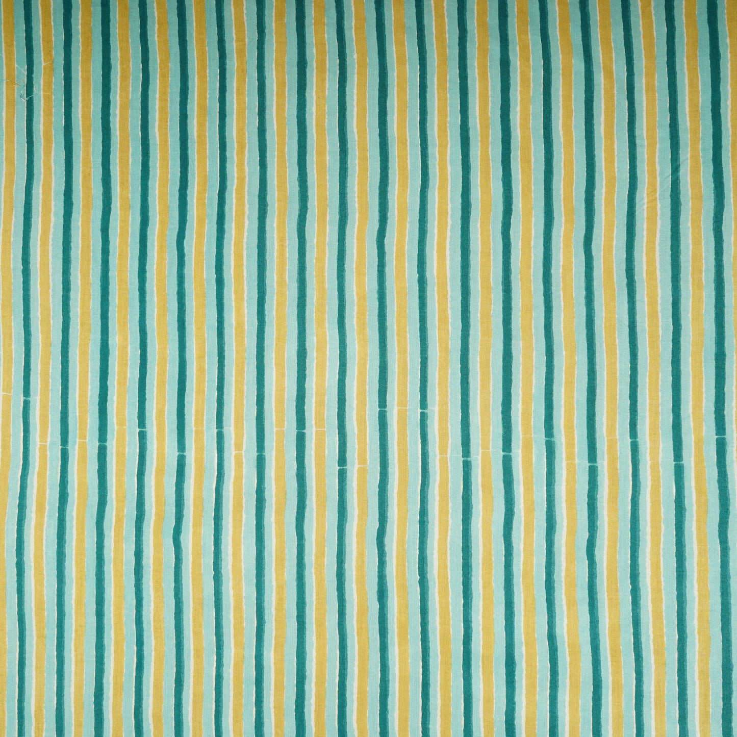 Light Blue & Golden Brown Stripes Print Cotton Fabric PB-29745