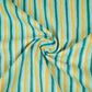 Light Blue & Golden Brown Stripes Print Cotton Fabric PB-29745