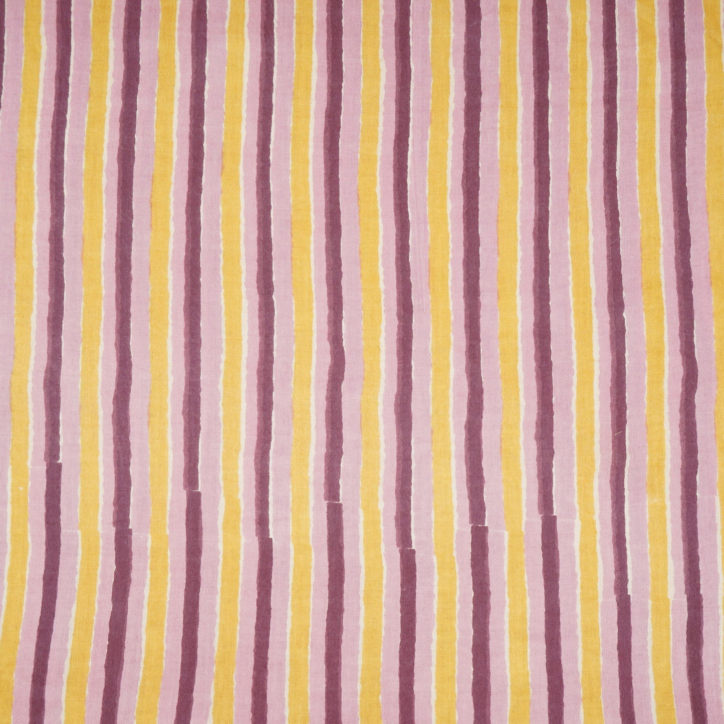Purple & Green Stripes Print Cotton Fabric PB-29743