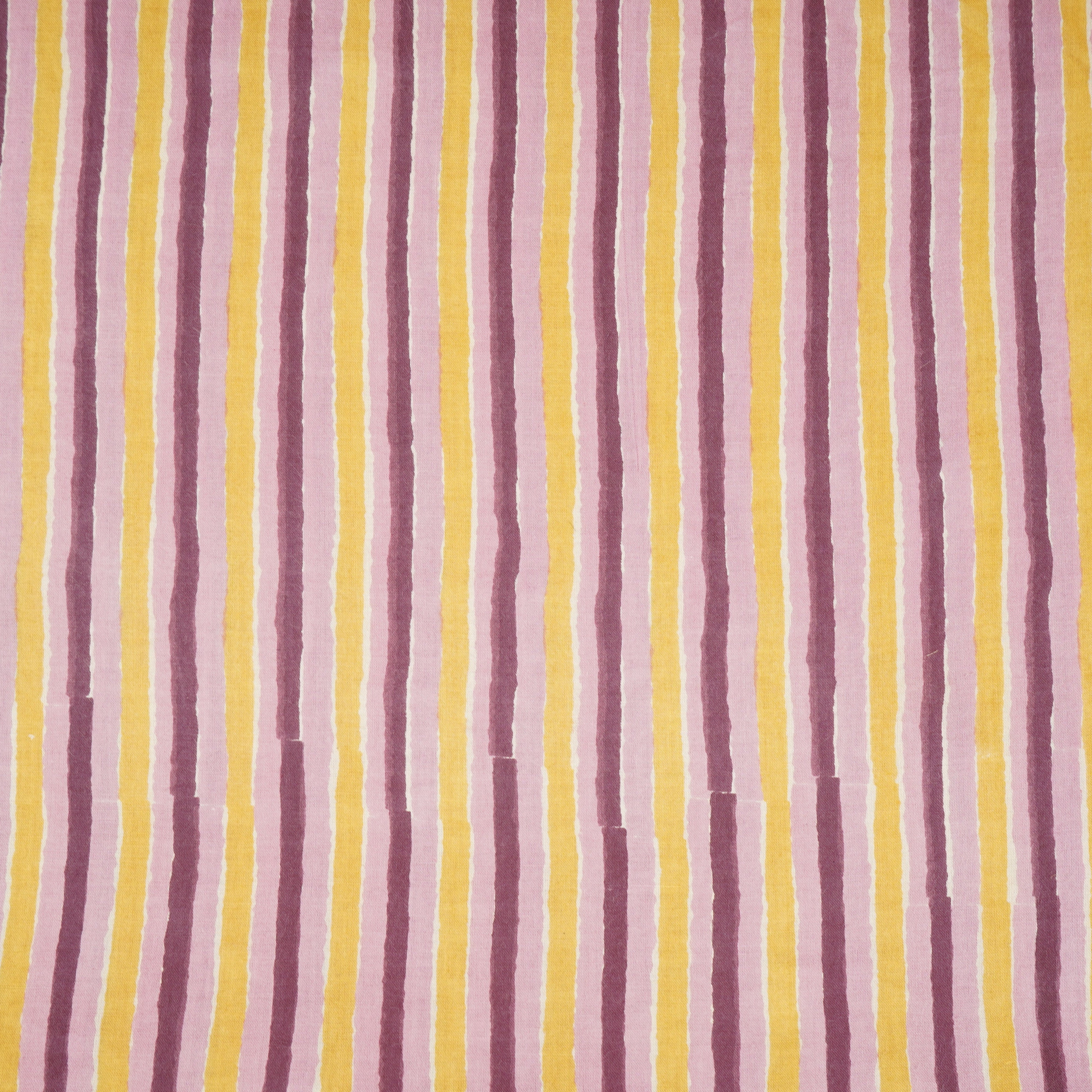 Purple & Green Stripes Print Cotton Fabric PB-29743 - TradeUNO