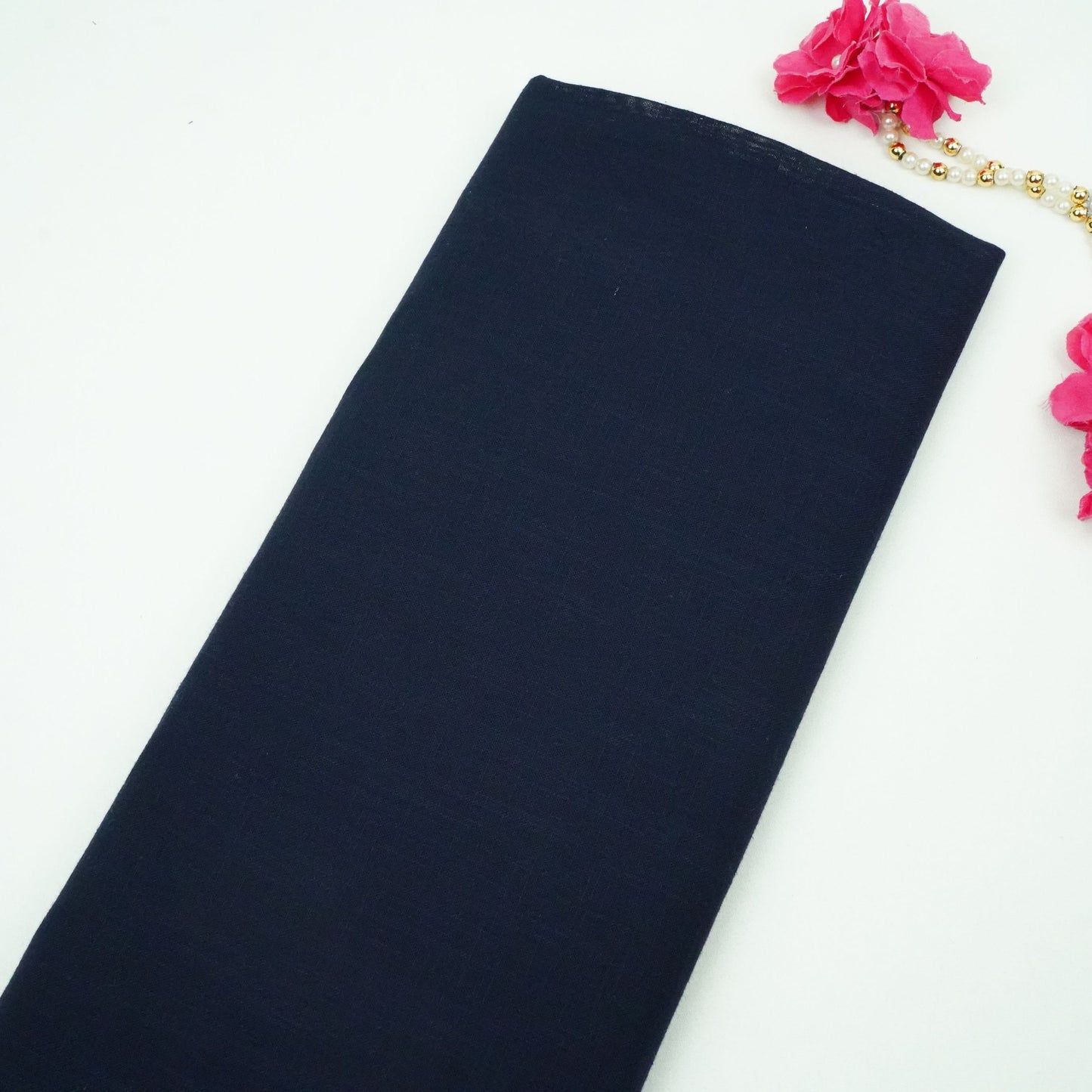 Exclusive Cotton Linen Slub Navy Blue Solid Fabric Fabric