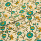 Cream With Dark Grey Parrot Foil Print Cotton Fabric PB-29704