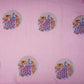 Baby Pink floral Buta Patch embroidery Chinon Cotton Slub Fabric VFS-31658
