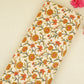 Cream With Orange Parrot Foil Print Cotton Fabric PB-29703