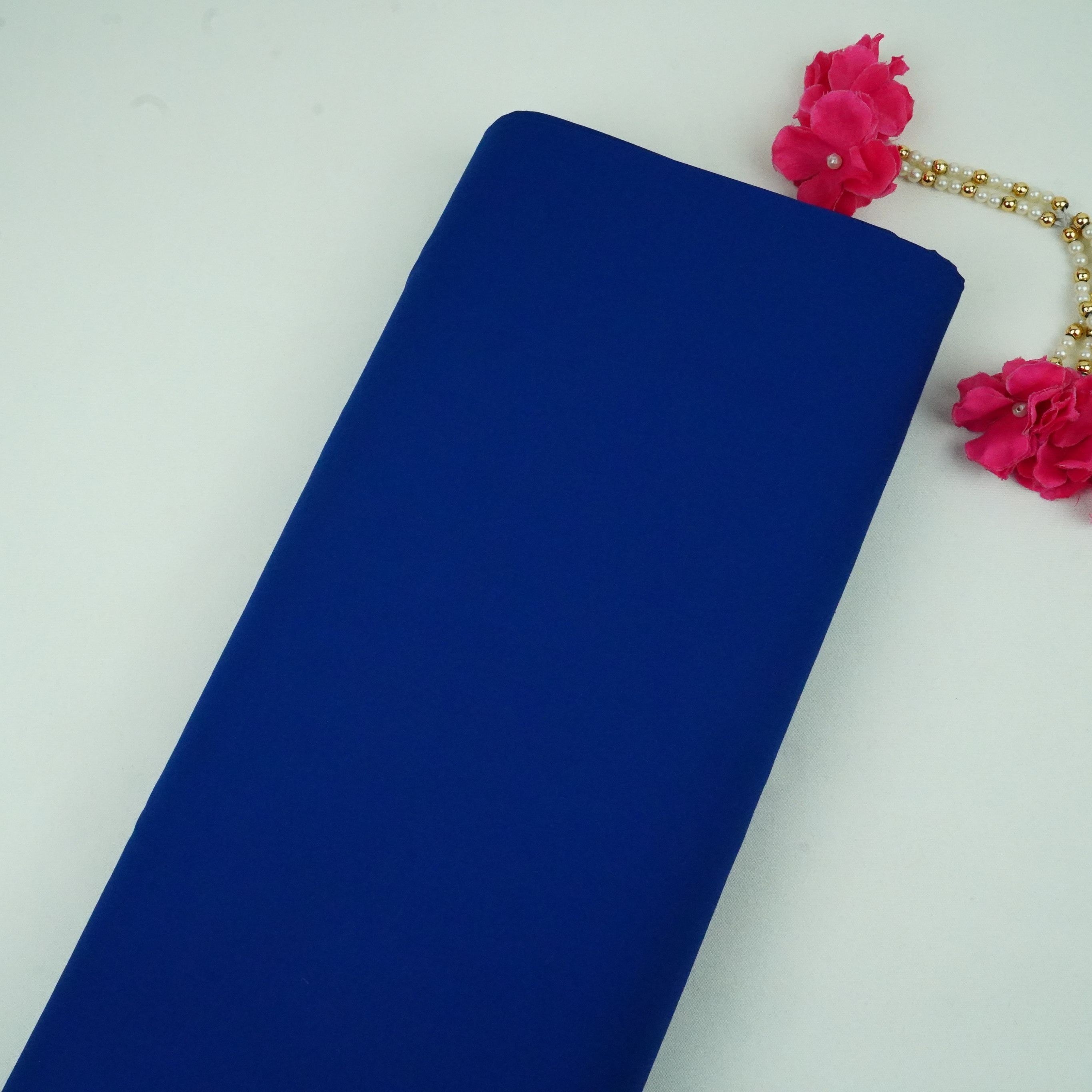 Royal Blue Solid Lizzy Bizzy Fabric RTL-31246 - TradeUNO