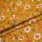 Mustard Parrot Foil Print Cotton Fabric PB-29705