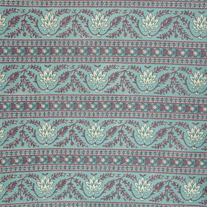 Lilac Floral Stripes Foil Print Cotton Fabric PB-29707 - TradeUNO