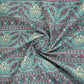 Lilac Floral Stripes Foil Print Cotton Fabric PB-29707