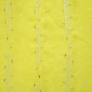 Yellow Cutdana Sequins Embroidery Organza Fabric 21009