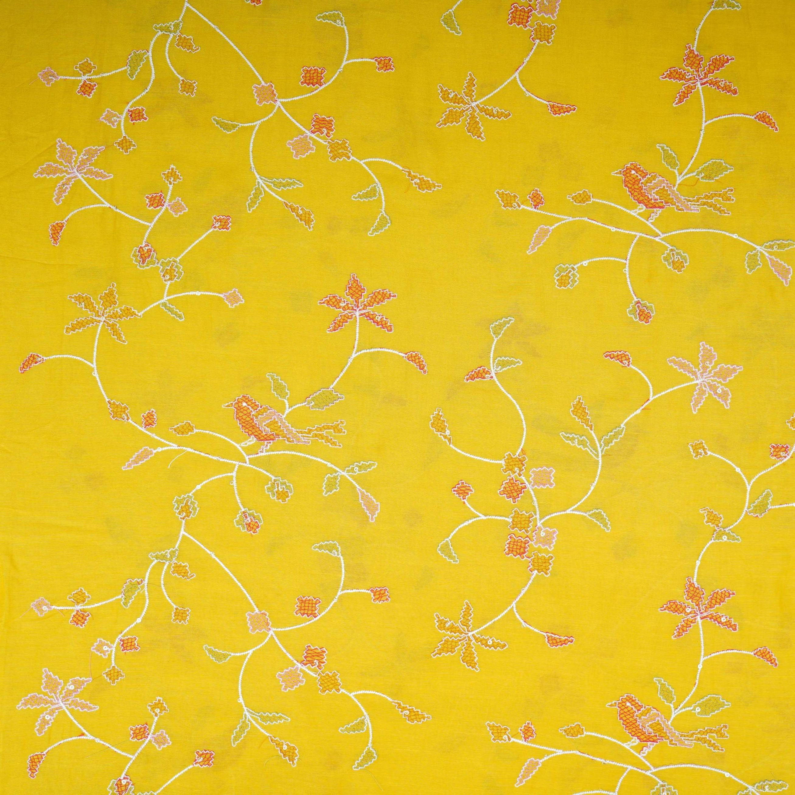 Mustard Cross Stitch embroidery Linen Fabric GTS-31552 - TradeUNO