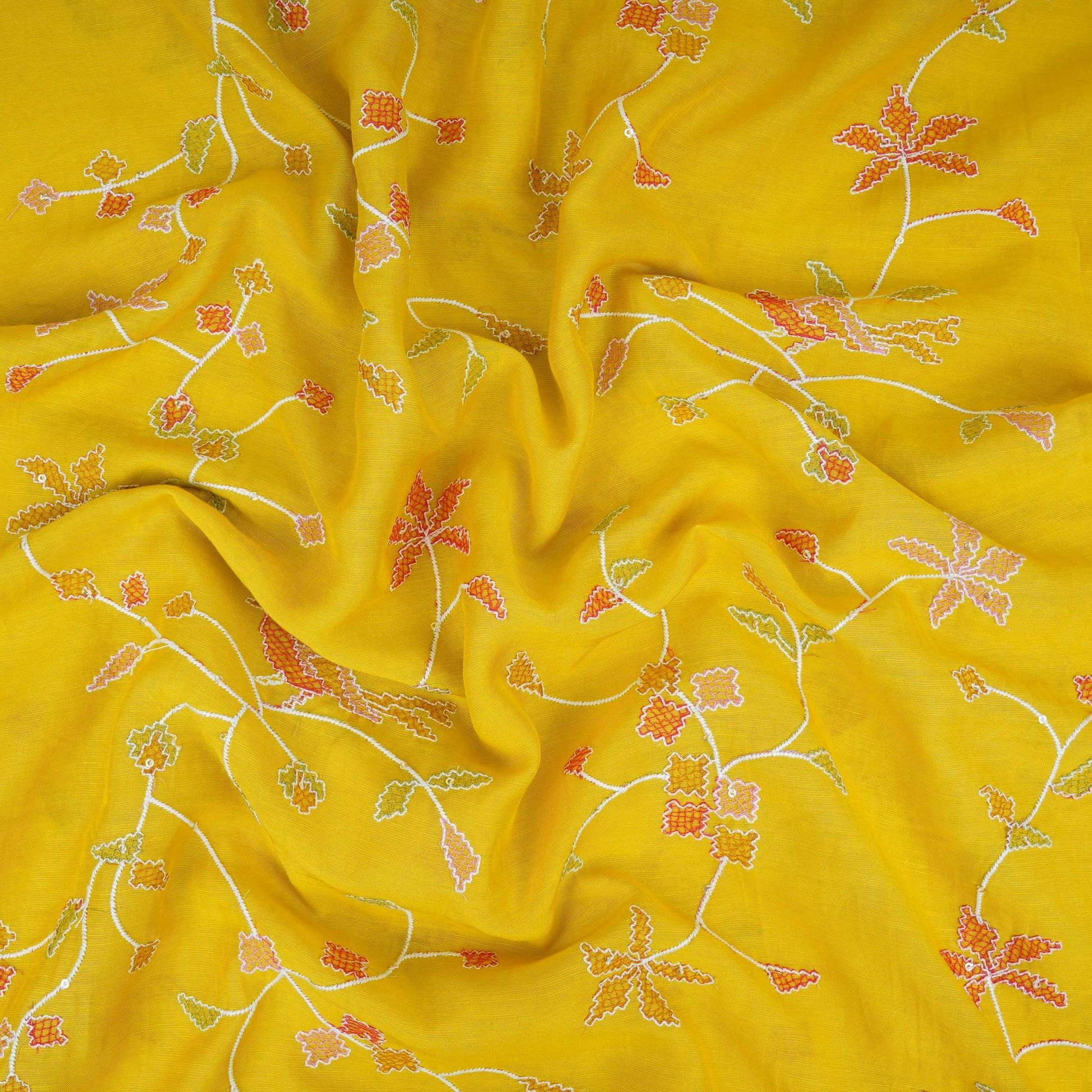 Mustard Cross Stitch embroidery Linen Fabric GTS-31552 - TradeUNO