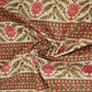 Baby Pink Floral Stripes Foil Print Cotton Fabric PB-29700