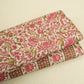Baby Pink Floral Stripes Foil Print Cotton Fabric PB-29700