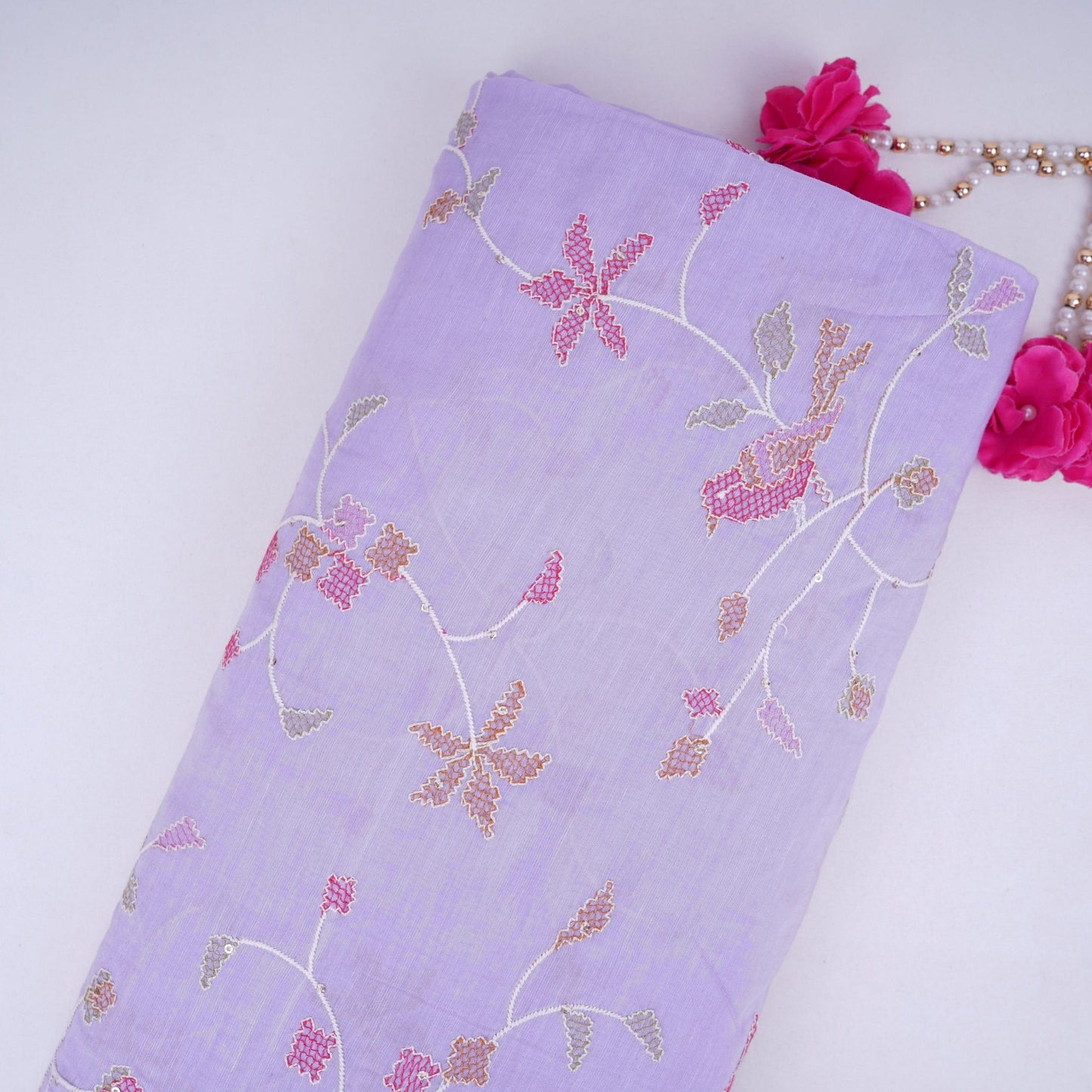 Lavender Cross Stitch embroidery Linen Fabric GTS-31551 - TradeUNO