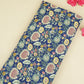 Navy Blue Floral Foil Print Cotton Fabric PB-29710