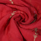 Red Thread Sequins Embroidery Organza Fabric 20856