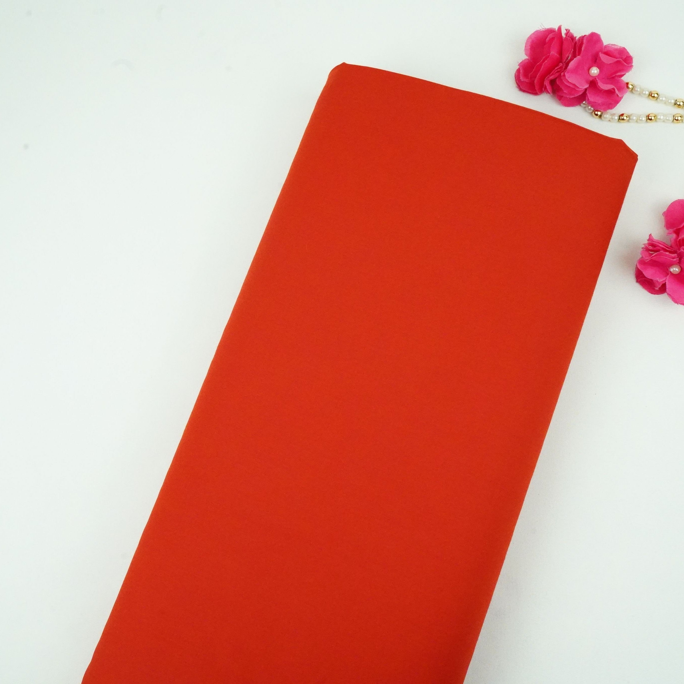 Rust Red Solid Lizzy Bizzy Fabric RTL-31257 - TradeUNO