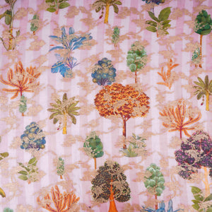 Blush Pink floral Jacquard print Raw Mango Silk Fabric CW-31583 - TradeUNO