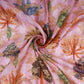 Blush Pink floral Jacquard print Raw Mango Silk Fabric CW-31583