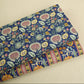 Navy Blue Floral Foil Print Cotton Fabric PB-29710