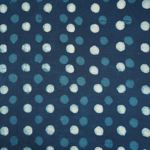 Indigo Polka Dot Print Cotton Fabric CH-29770 - TradeUNO